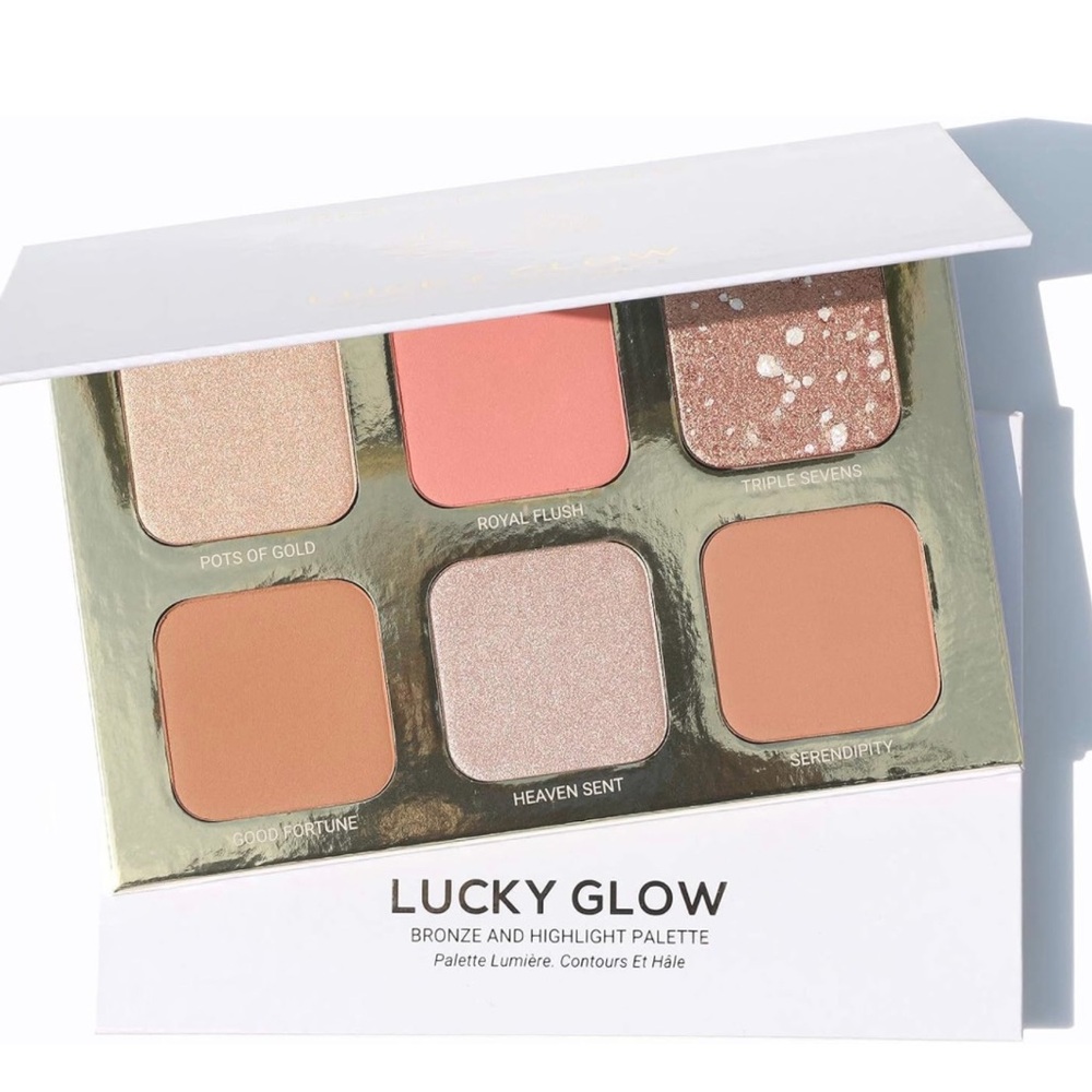 Lucky Glow Bronze & Highlight Palette — Peach & Gold Shades